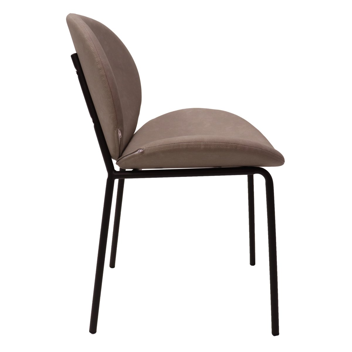 Servos Modern Dining Side Chair with Upholstered Seat and Powder Coated Iron Frame