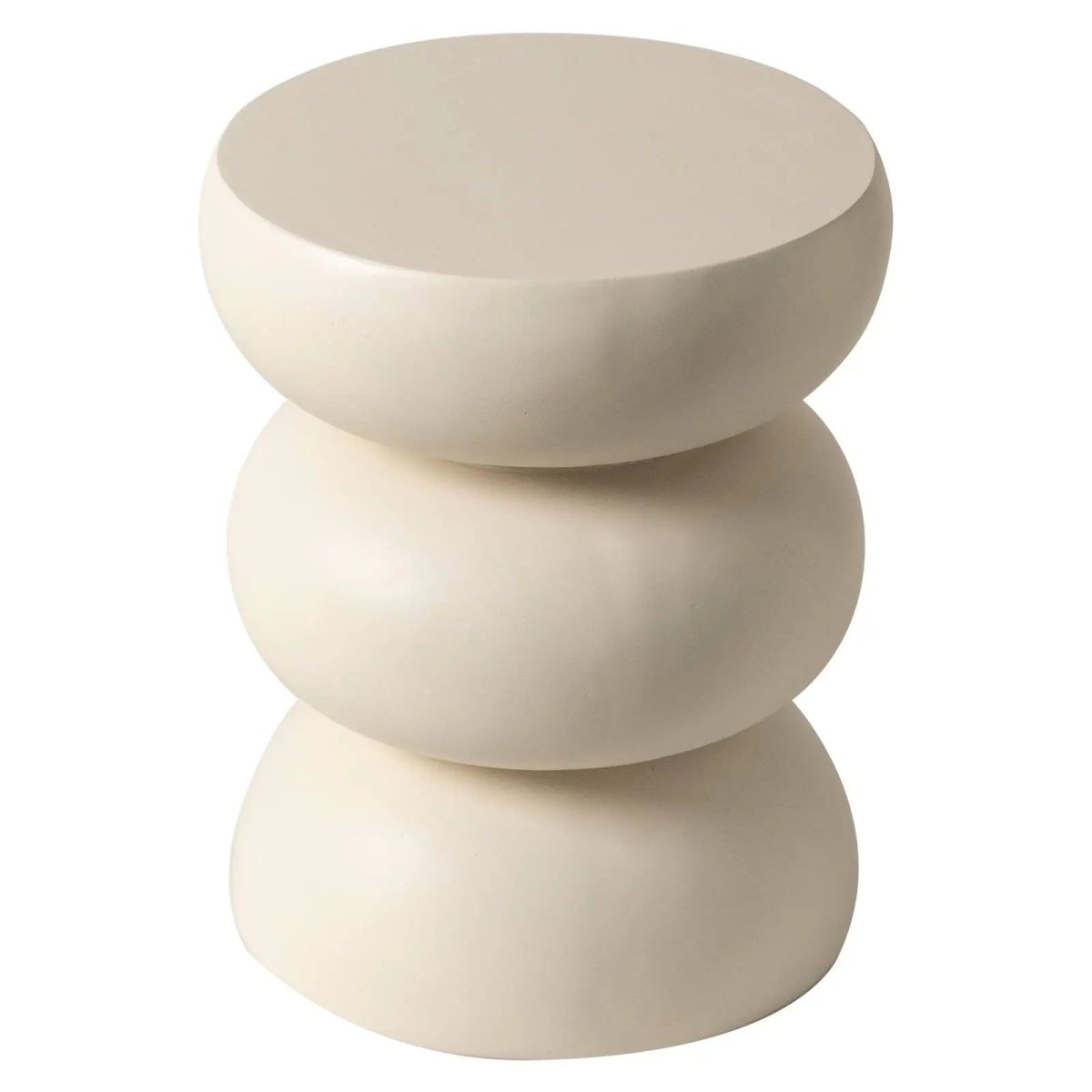 Sonia 13" Round Fiberstone Side Table with Three - Tier Design and Powder - Coated Finish