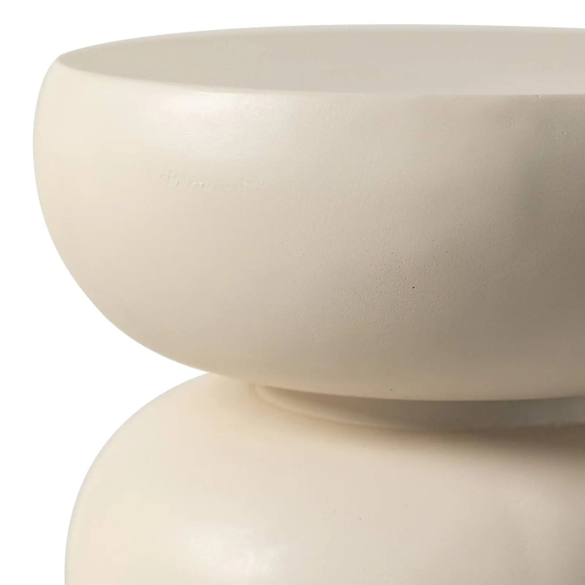 Sonia 13" Round Fiberstone Side Table with Three - Tier Design and Powder - Coated Finish