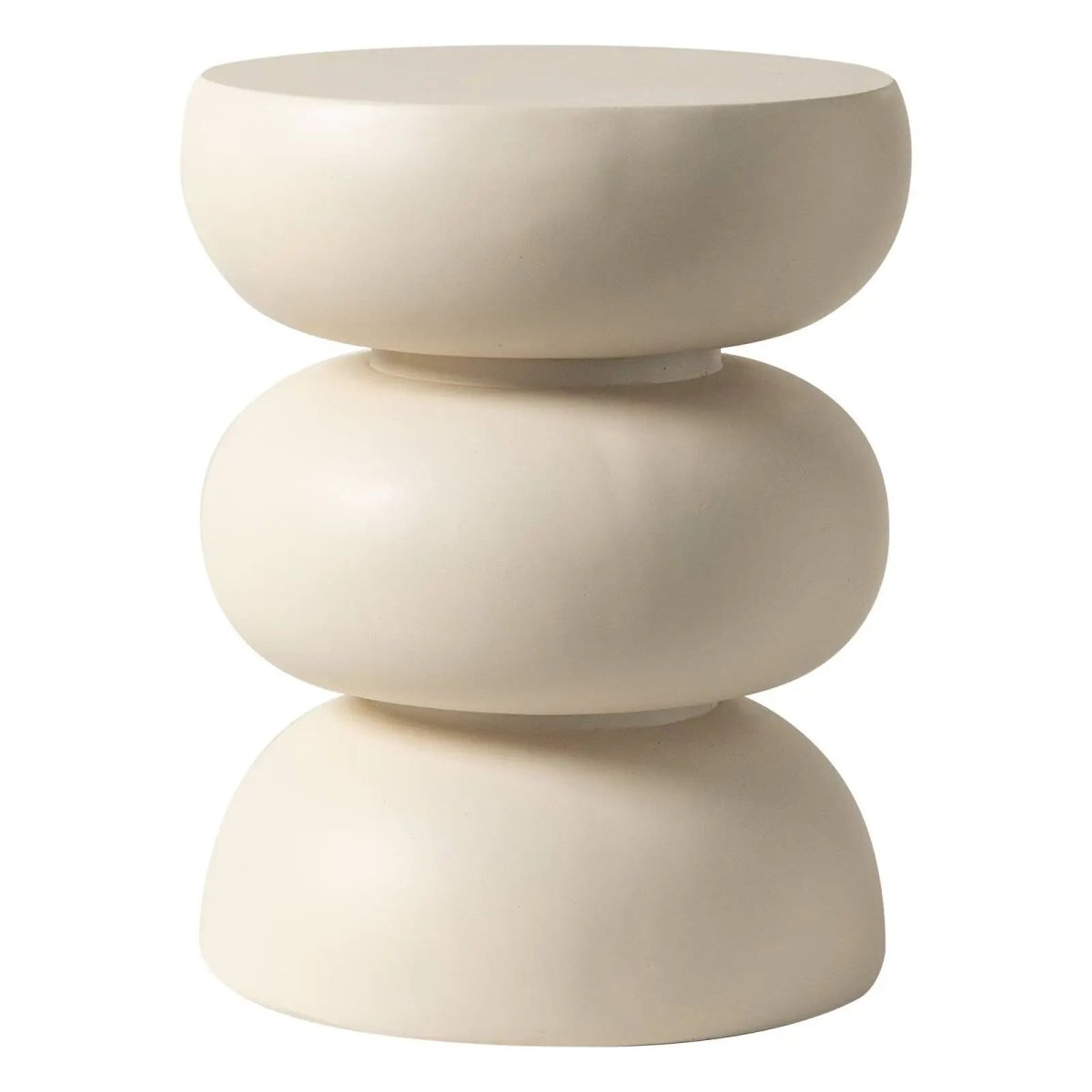 Sonia 13" Round Fiberstone Side Table with Three - Tier Design and Powder - Coated Finish