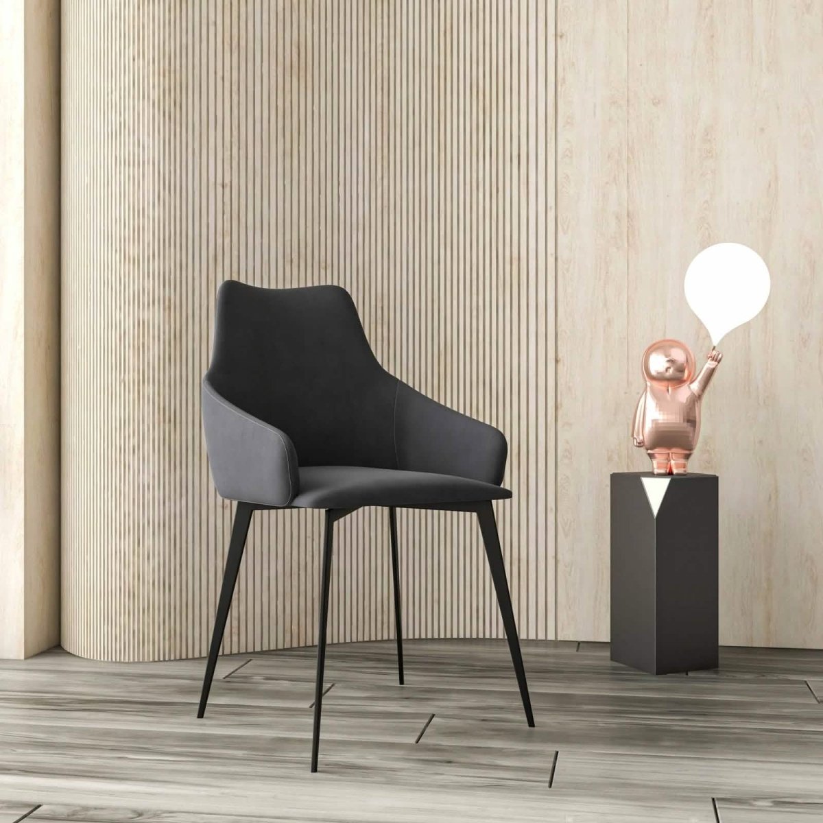 Sonnet Dining Chair Ergonomic Design with Upholstered Seating and Sturdy Iron Legs