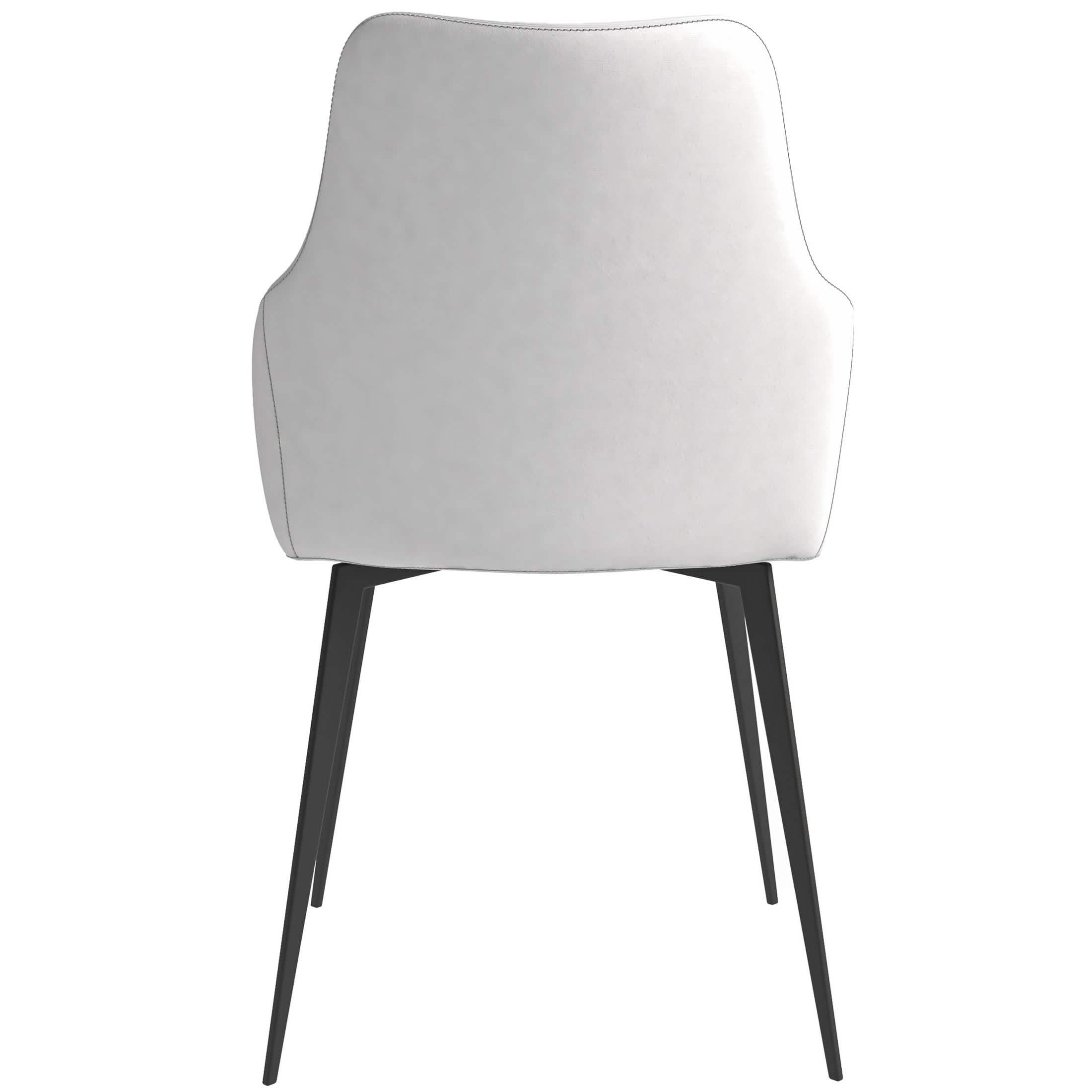 Sonnet Dining Chair with Armrests and Black Powder - Coated Iron Legs Set of 2