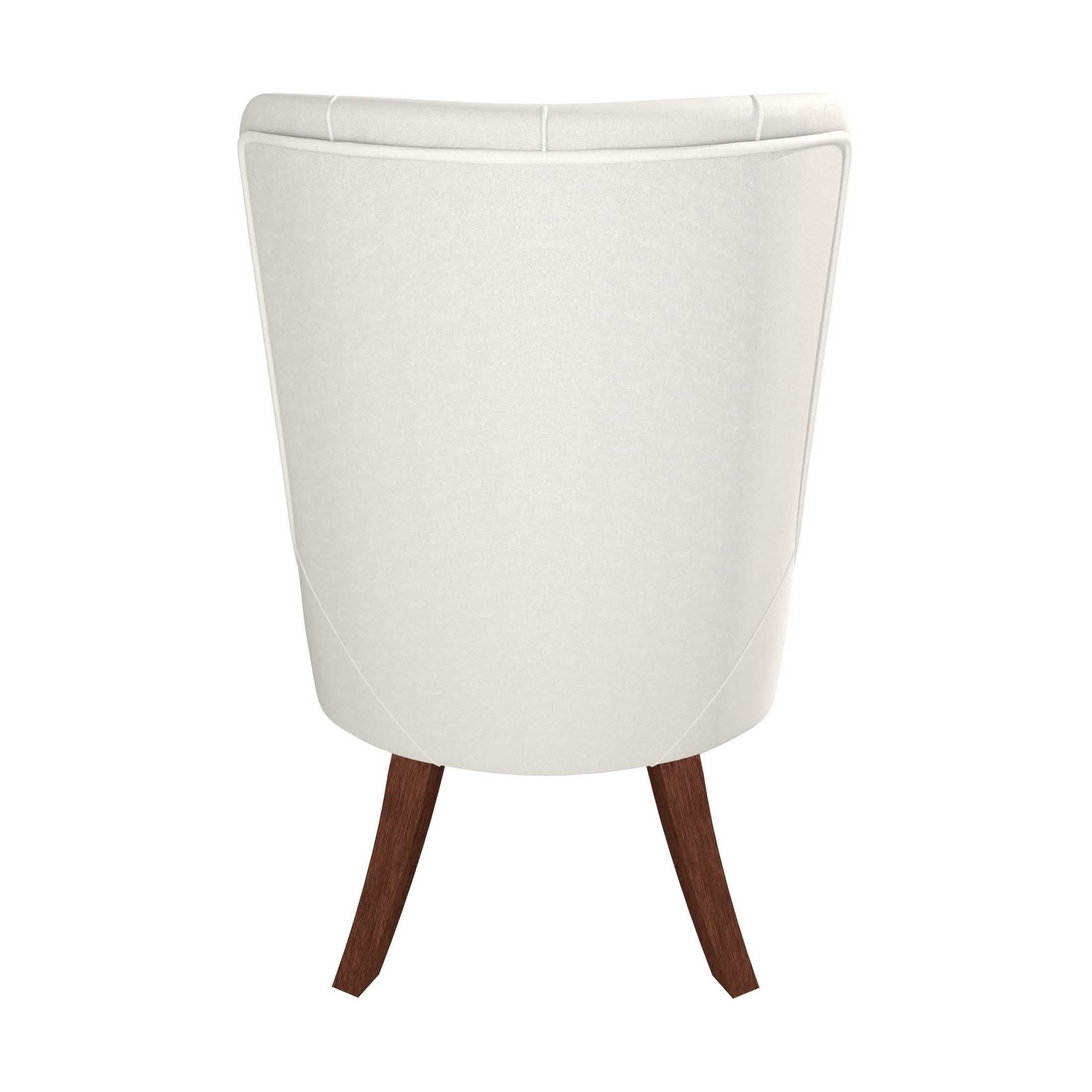 Spruce Collection Modern Wooden Dining Chair in Beige Velvet Set of 2
