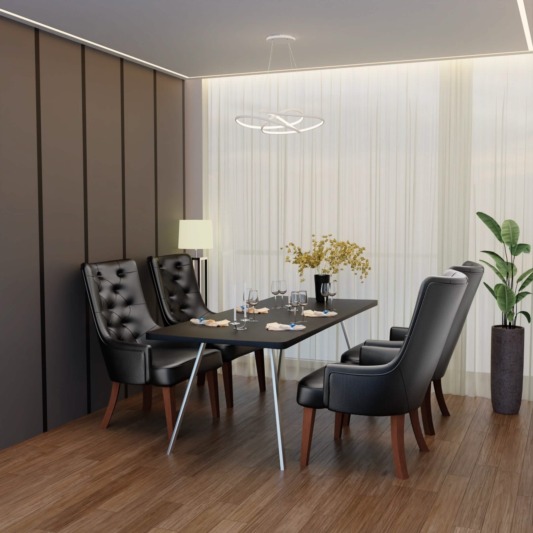 Spruce Collection Modern Wooden Dining Chair in Beige Velvet Set of 2