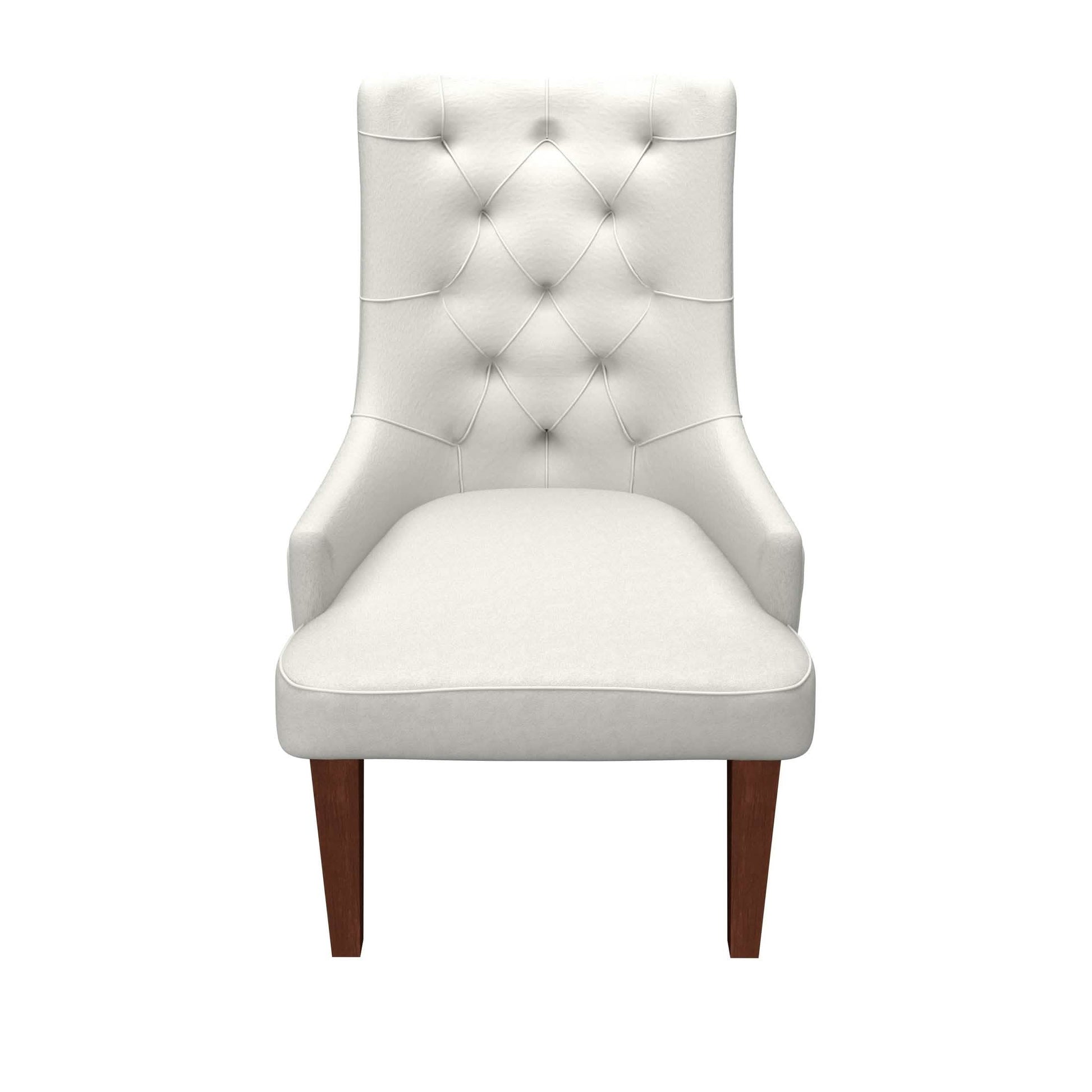 Spruce Collection Modern Wooden Dining Chair in Beige Velvet Set of 2