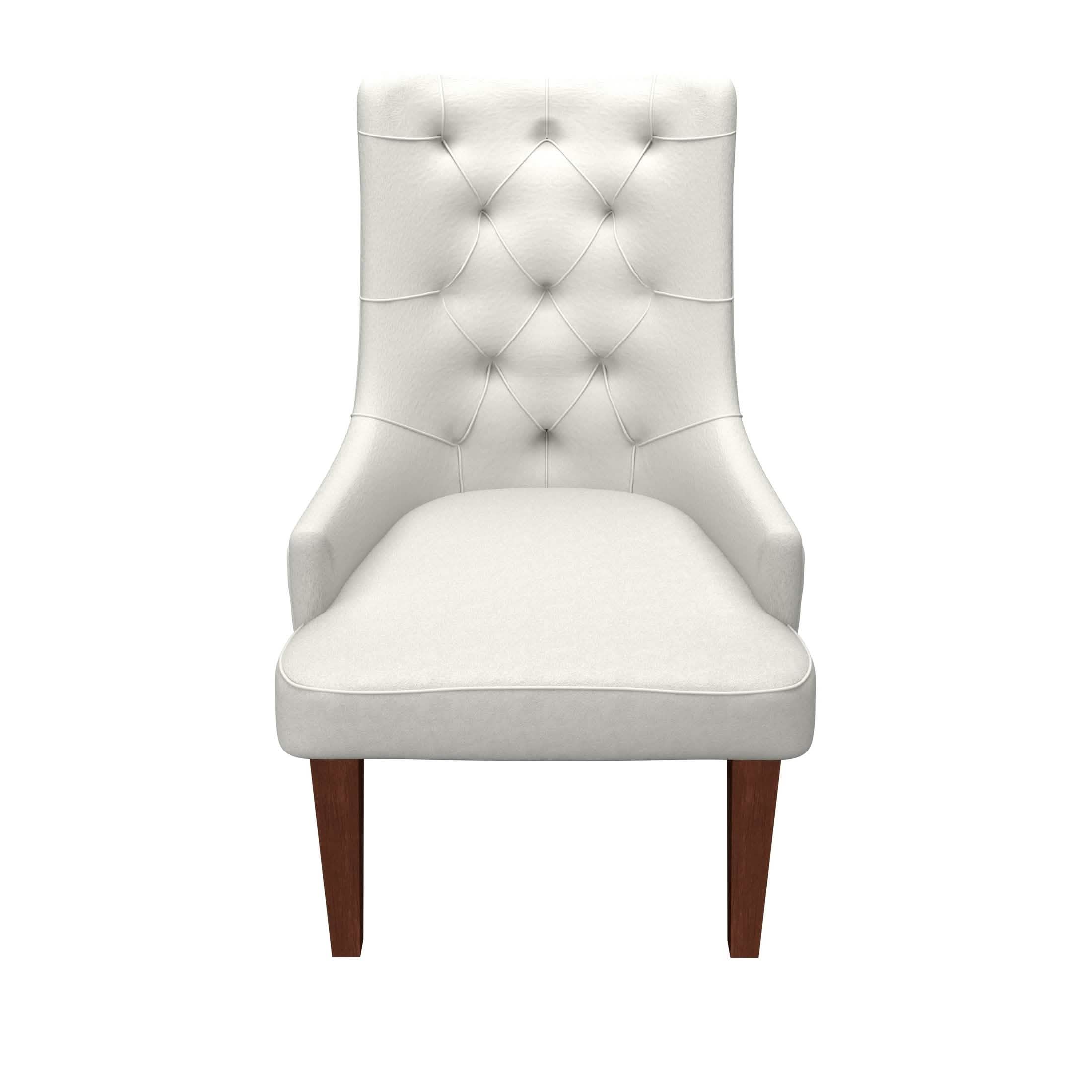 Spruce Collection Modern Wooden Dining Chair in Beige Velvet Set of 2
