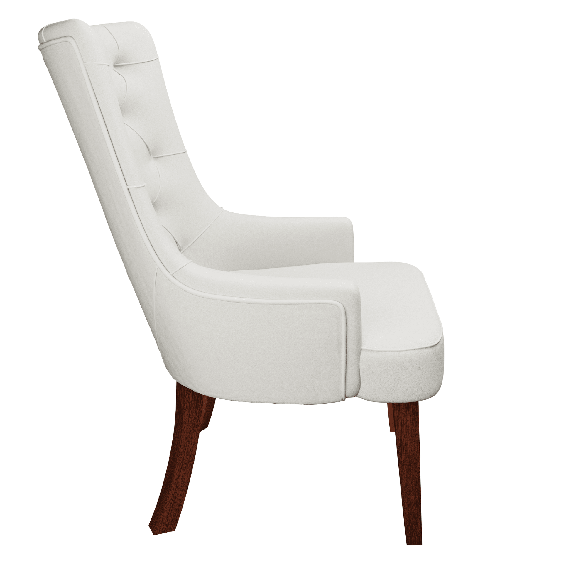 Spruce Dining Chair in Leather/Velvet with Diamond - Tufted Design and Rubberwood Legs