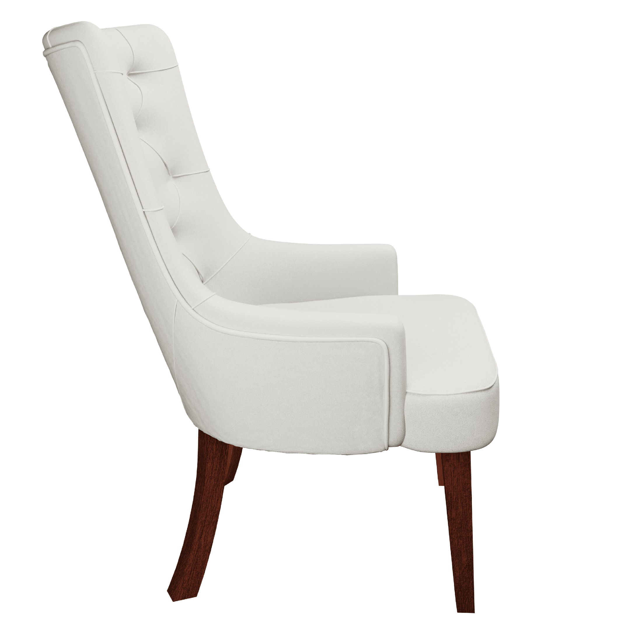 Spruce Dining Chair in Leather/Velvet with Diamond - Tufted Design and Rubberwood Legs