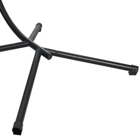 Summit Outdoor Single Person Egg Swing Chair in Grey/Black/Brown Steel Frame With Removable Cushions