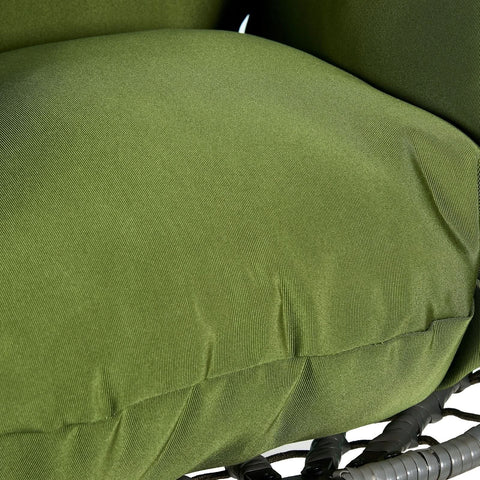 Summit Outdoor Single Person Egg Swing Chair in Grey/Black/Brown Steel Frame With Removable Cushions