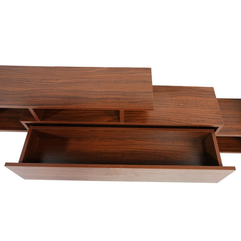 Surrey Modern TV Stand with MDF Shelves and Bookcase for Living Room