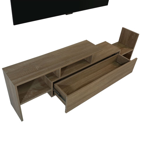 Surrey Modern TV Stand with MDF Shelves and Bookcase for Living Room