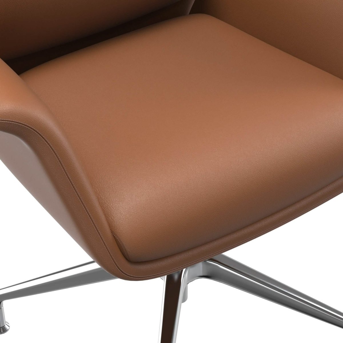 Summit Office Chair in Leather and Aluminum Frame with Adjustable Height and Swivel
