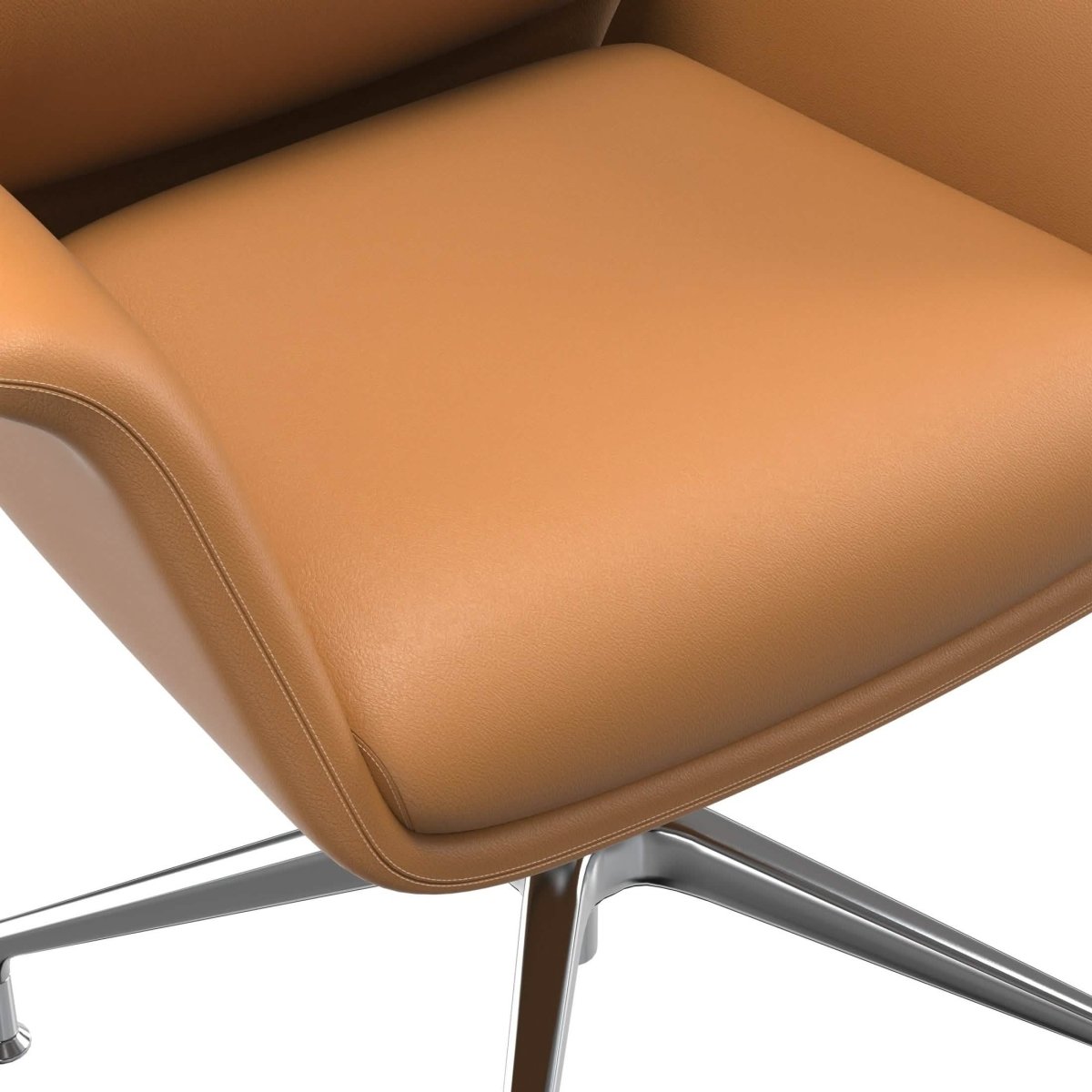 Summit Office Chair in Leather and Aluminum Frame with Adjustable Height and Swivel