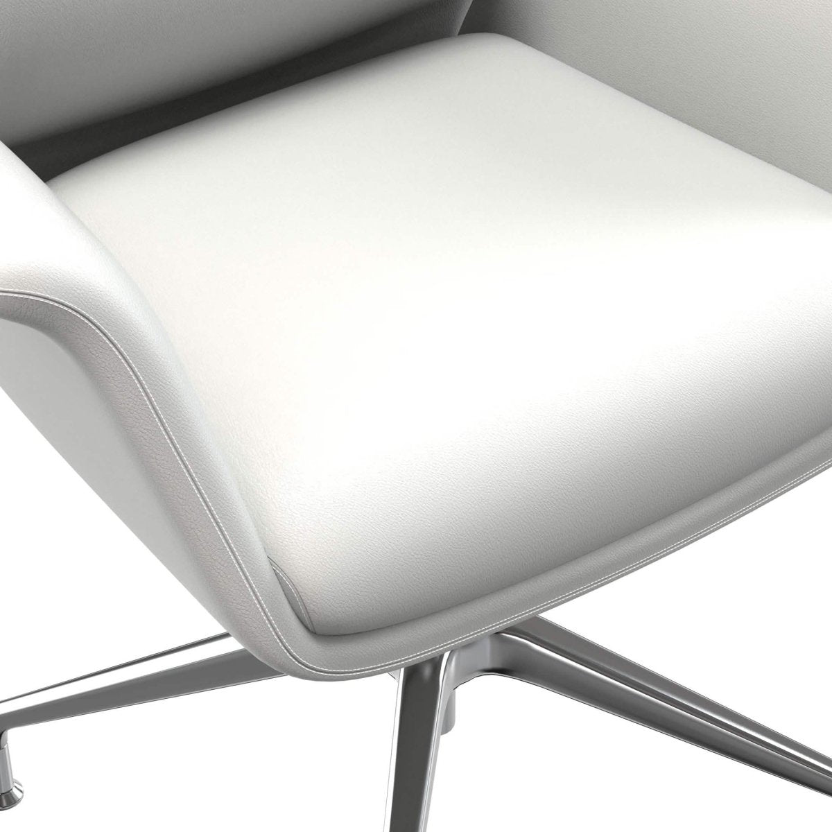 Summit Office Chair in Leather and Aluminum Frame with Adjustable Height and Swivel