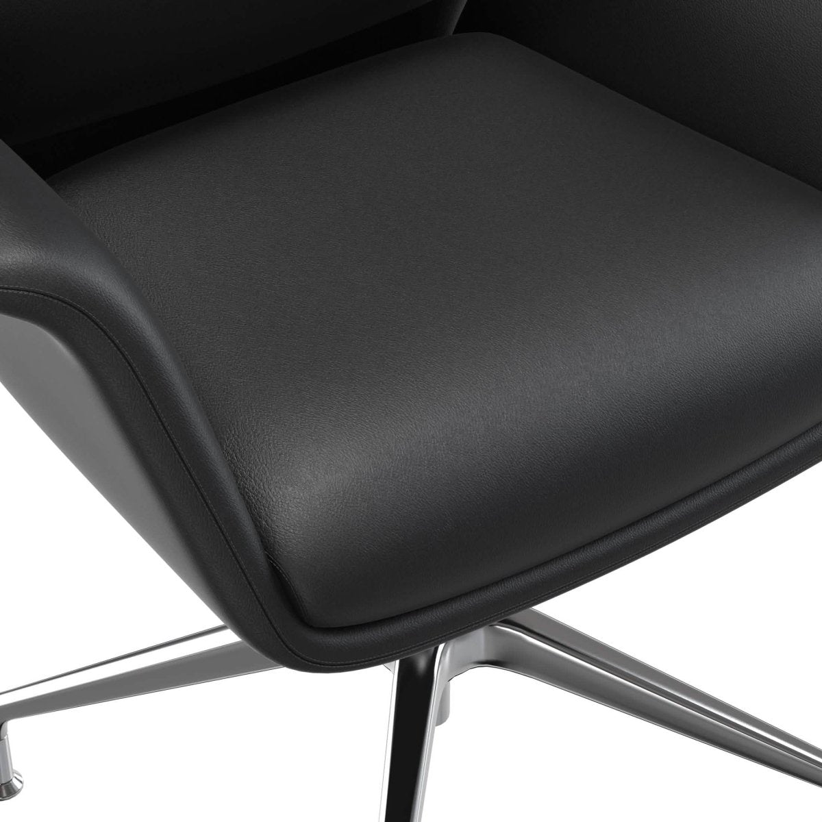 Summit Office Chair in Leather and Aluminum Frame with Adjustable Height and Swivel