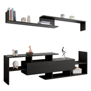 Surrey Modern TV Stand with MDF Shelves and Bookcase for Living Room