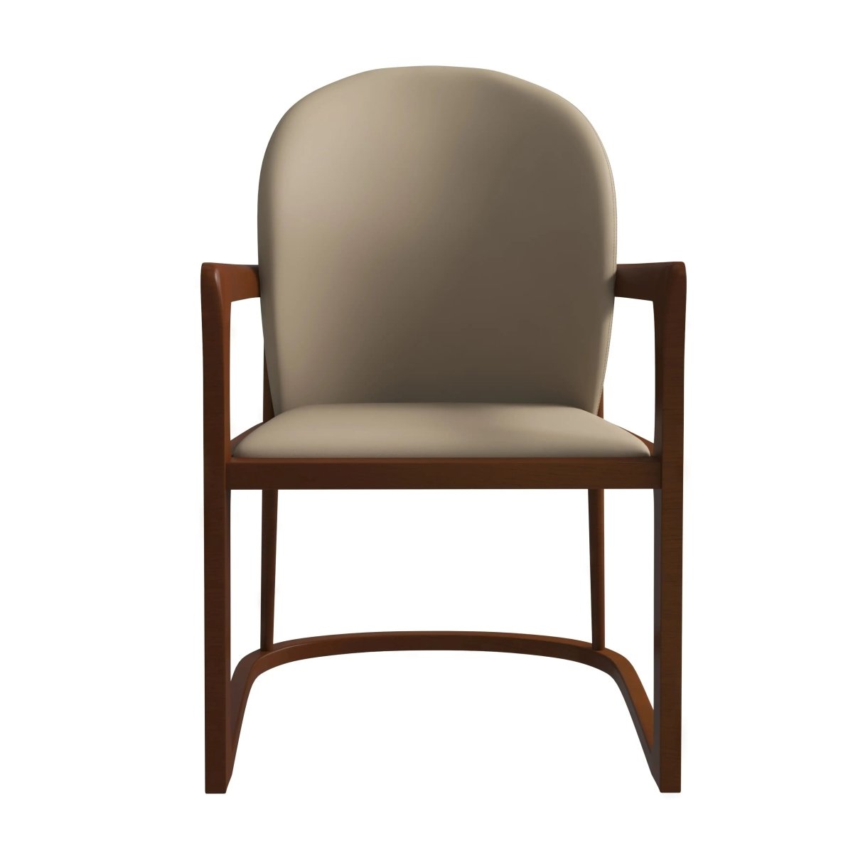 Svelta Leather Dining Chair with Rubberwood Legs Accent Arm Chair Set of 4