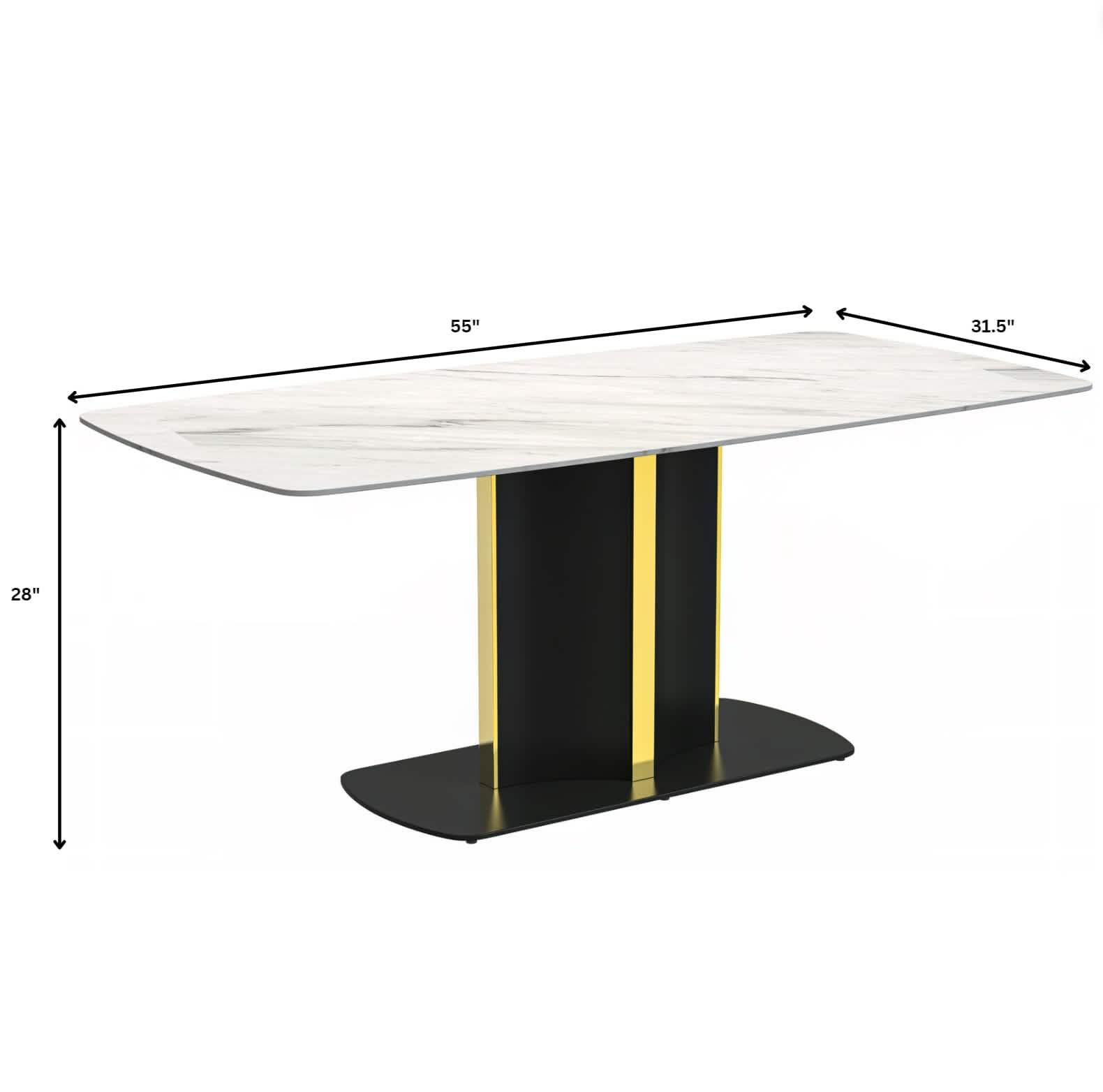 Sylva 7 - Piece Dining Set with Rectangular Sintered Stone Dining Table and 6 Upholstered Dining Chairs