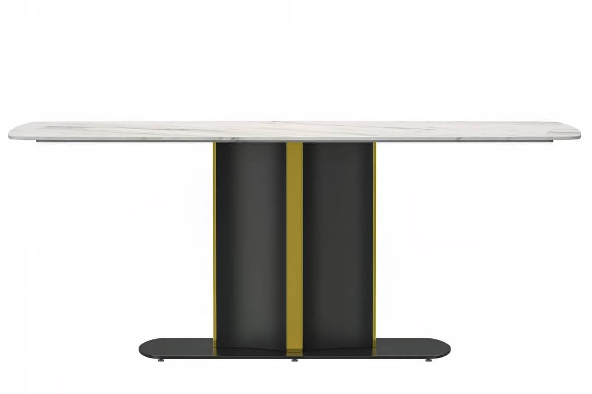 Sylva 7 - Piece Dining Set with Rectangular Sintered Stone Dining Table and 6 Upholstered Dining Chairs