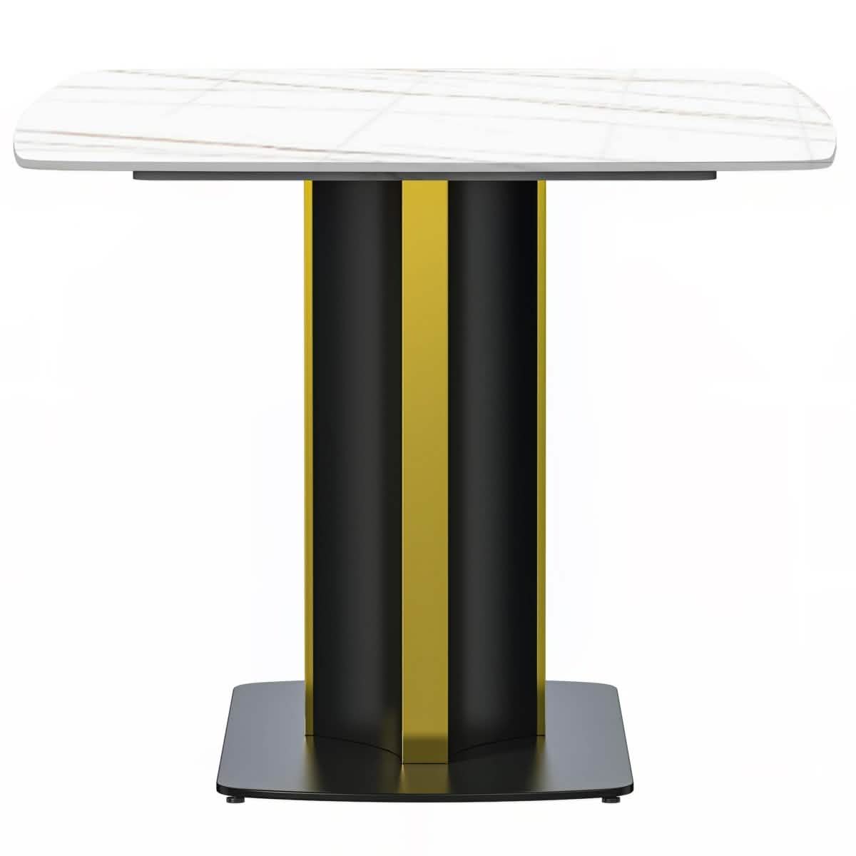 Sylvia 7 - Piece Dining Set with Rectangular Sintered Stone Top Table and 6 Upholstered Dining Chairs with Ash Wood Base