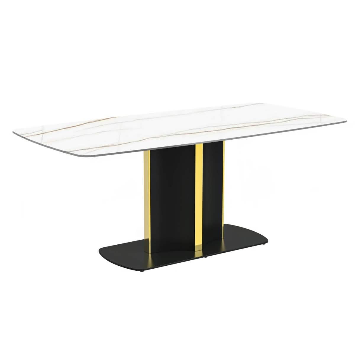 Sylvia 7 - Piece Dining Set with Rectangular Sintered Stone Top Table and 6 Upholstered Dining Chairs with Ash Wood Base