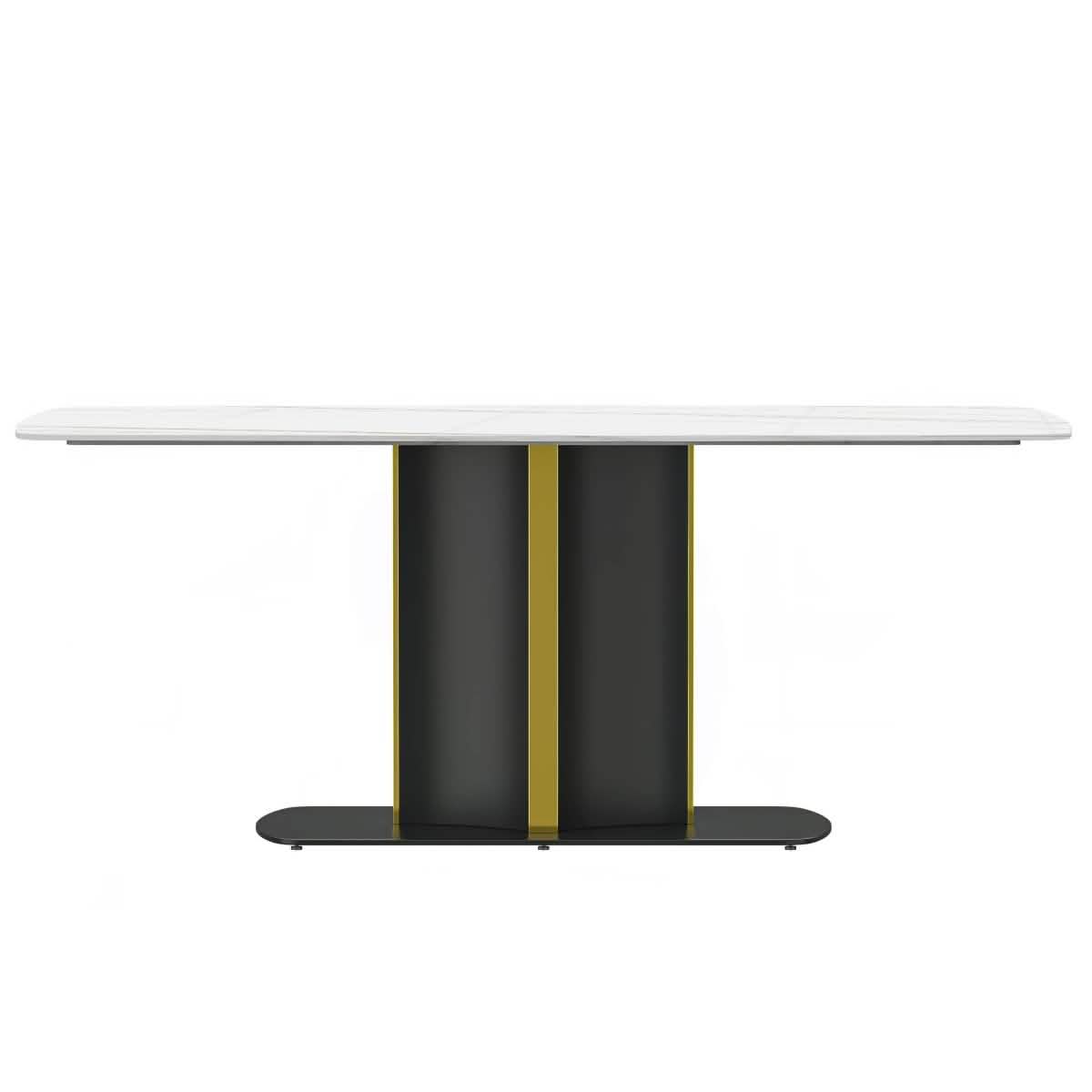 Sylvia 7 - Piece Dining Set with Rectangular Sintered Stone Top Table and 6 Upholstered Dining Chairs with Ash Wood Base