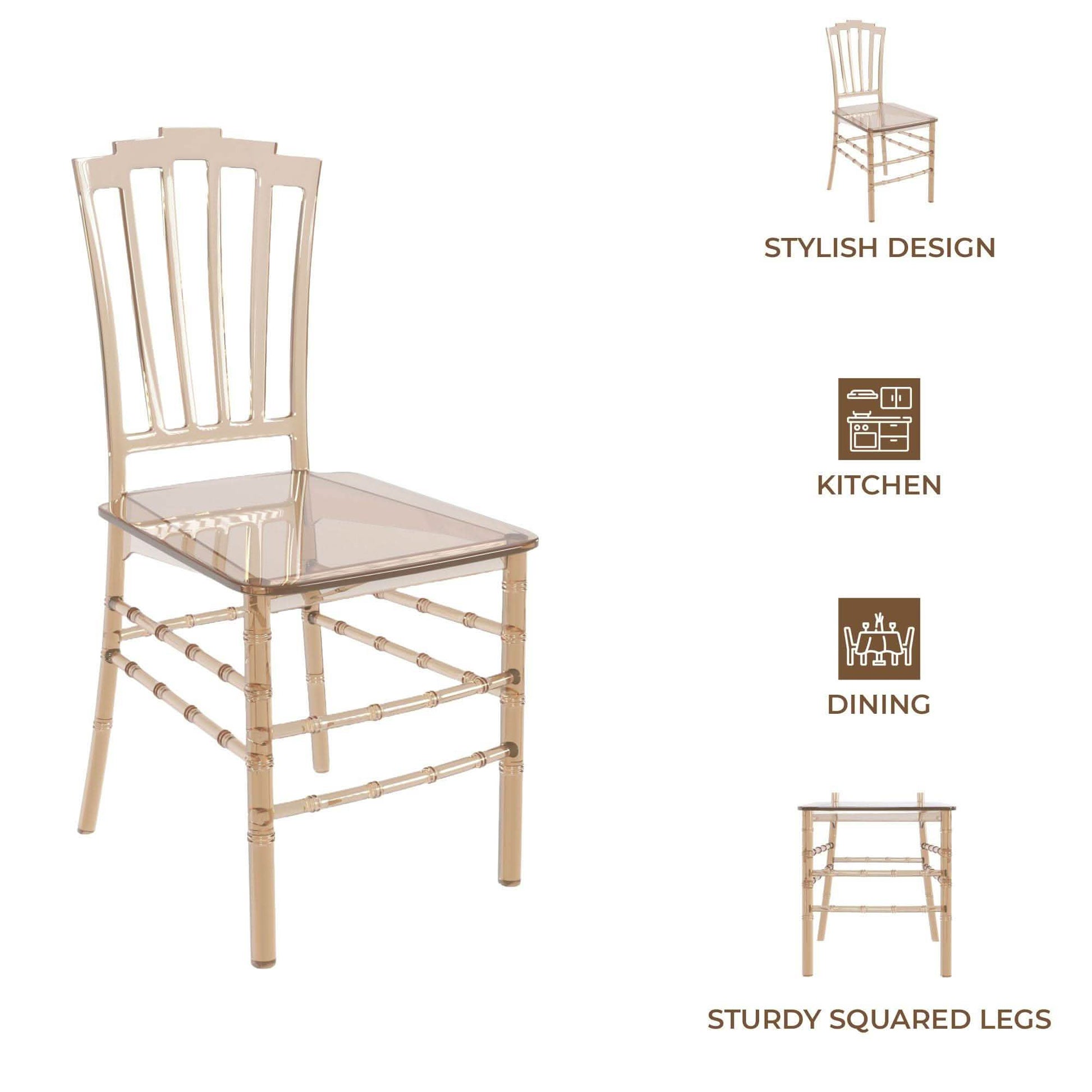 Synth Dining Chair Polycarbonate Side Chair with Windsor Back Design Set of 4