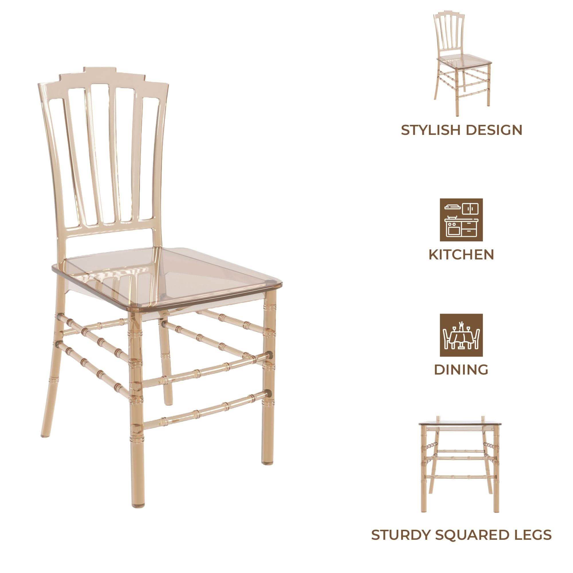 Synth Dining Chair Polycarbonate Side Chair with Windsor Back Design Set of 4