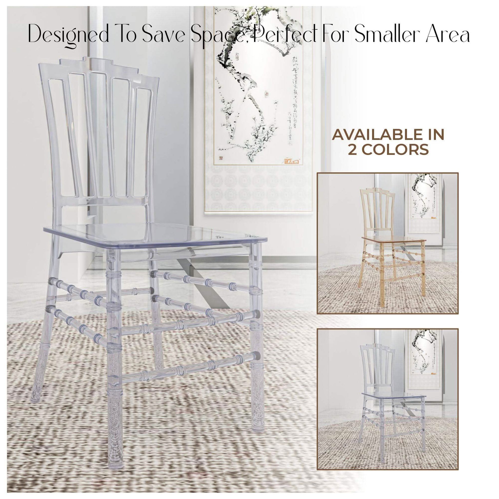 Synth Dining Chair Polycarbonate Side Chair with Windsor Back Design Set of 4