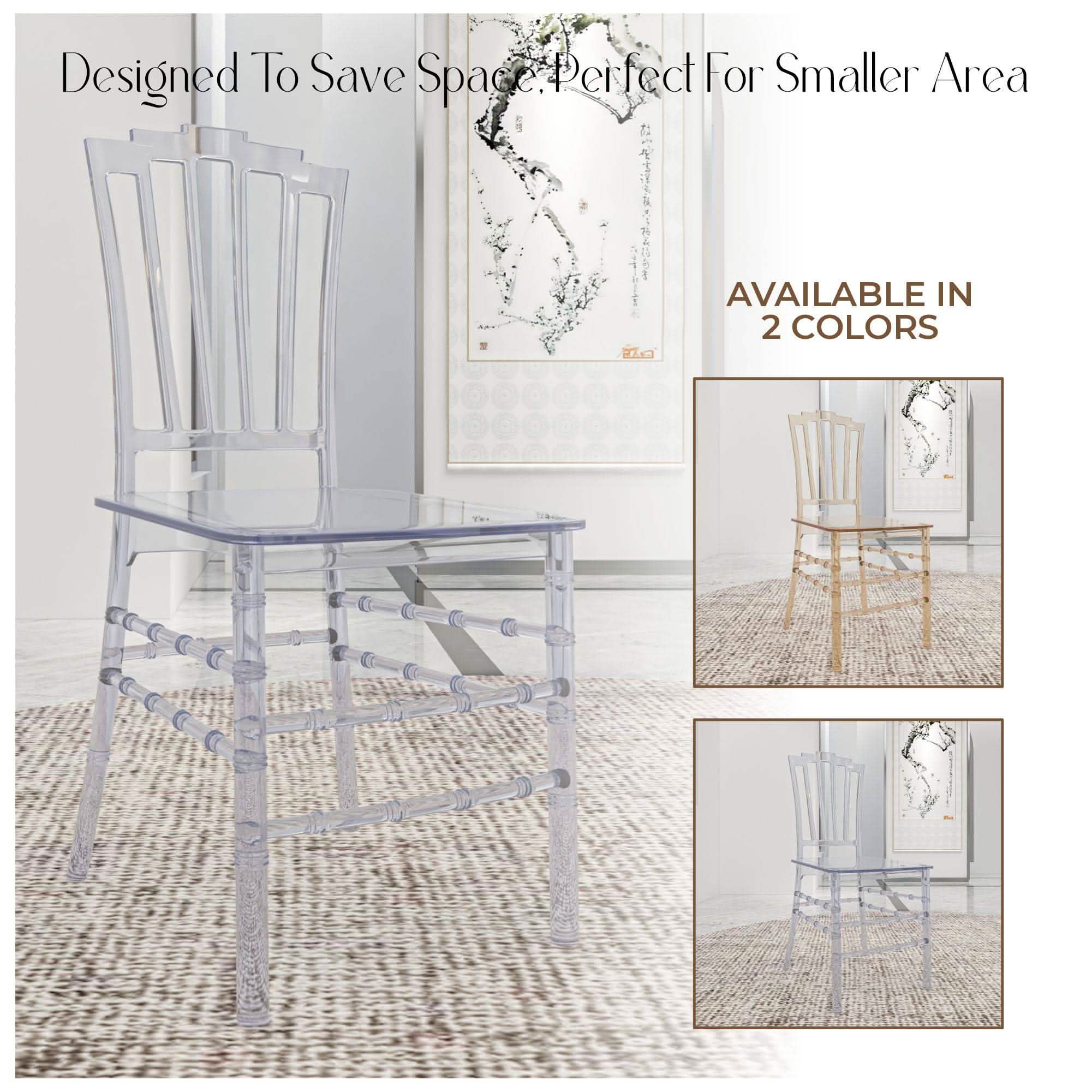 Synth Dining Chair Polycarbonate Side Chair with Windsor Back Design Set of 4