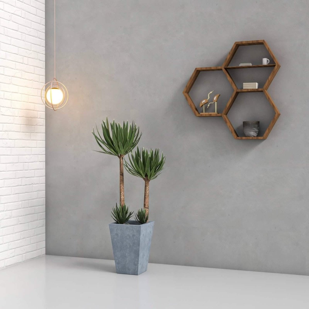 Tapered Square Plant Pot Fiberstone and Clay