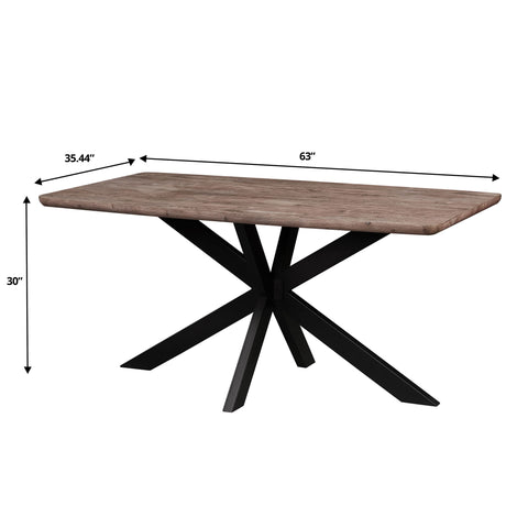Ravenna 6-Piece Dining Set with 63" Rectangular Dining Table in Rustic Grey and 5 Leather Dining ChairsTransform your dining space with the Ravenna 6-Piece Dining Set. This gorgeous set features a 63" rectangular dining table in rustic grey and 5 stylish