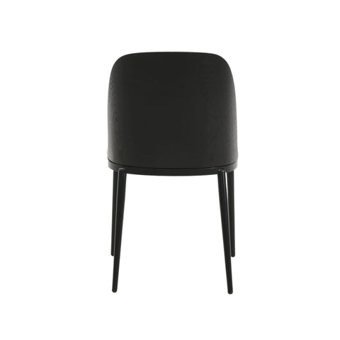 Tule Dining Side Chair with Upholstered Seat and Powder-Coated Steel Frame