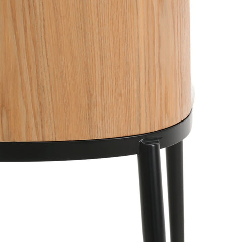 Tule Dining Side Chair with Upholstered Seat and Powder-Coated Steel Frame