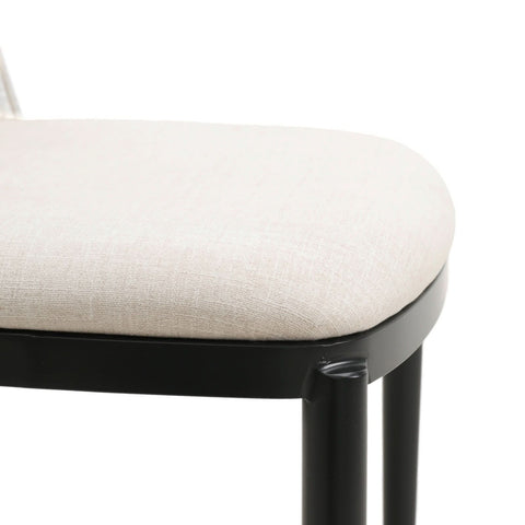 Tule Dining Side Chair with Upholstered Seat and Powder-Coated Steel Frame