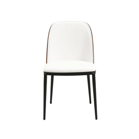 Tule Dining Side Chair with Upholstered Seat and Powder-Coated Steel Frame