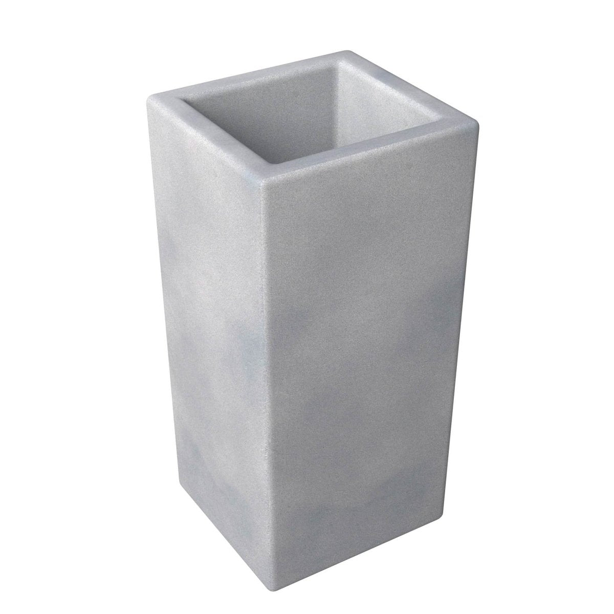 Terra Fiberstone and MGO Clay Planter, Mid - Century Modern Tall Square Planter Pot for Indoor and Outdoor