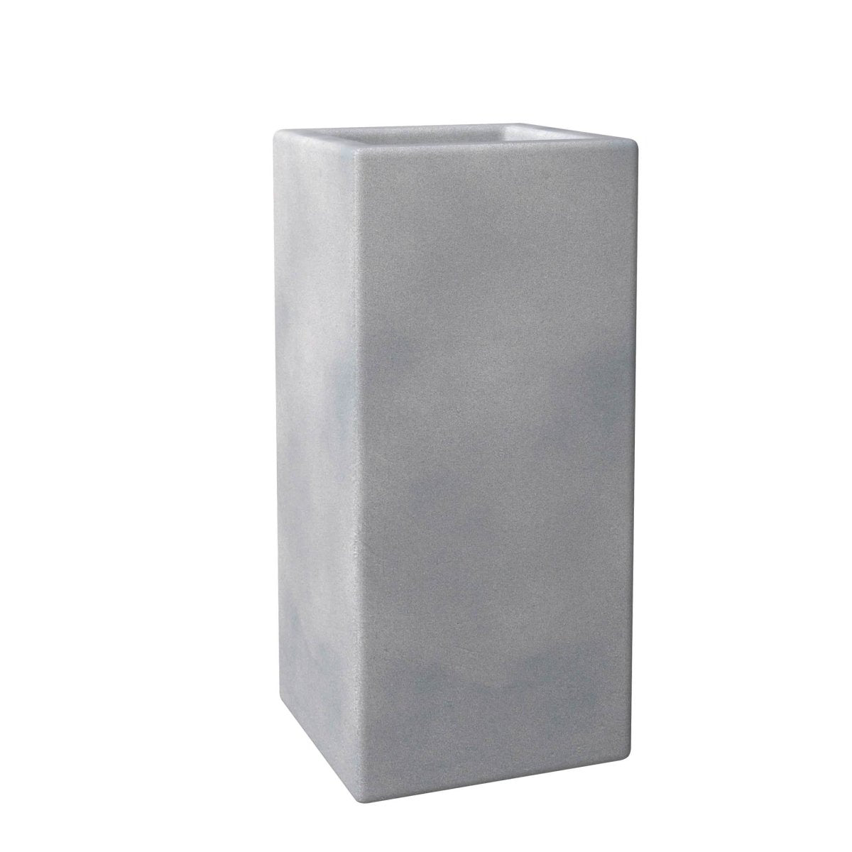 Terra Fiberstone and MGO Clay Planter, Mid - Century Modern Tall Square Planter Pot for Indoor and Outdoor