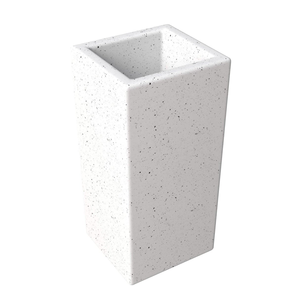 Terra Fiberstone and MGO Clay Planter, Mid - Century Modern Tall Square Planter Pot for Indoor and Outdoor