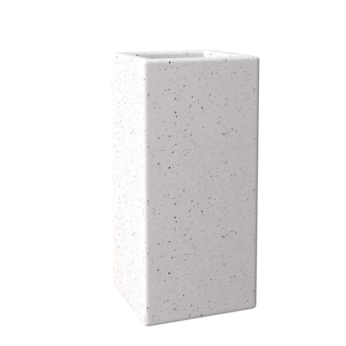 Terra Fiberstone and MGO Clay Planter, Mid - Century Modern Tall Square Planter Pot for Indoor and Outdoor