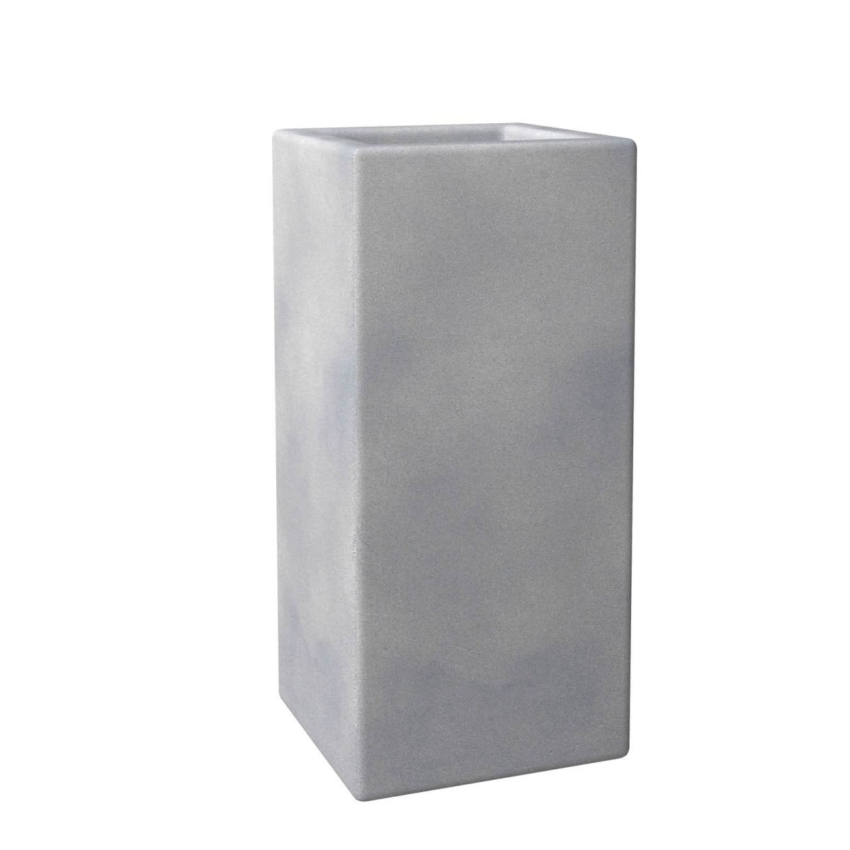 Terra Fiberstone and MGO Clay Planter, Mid - Century Modern Tall Square Planter Pot for Indoor and Outdoor