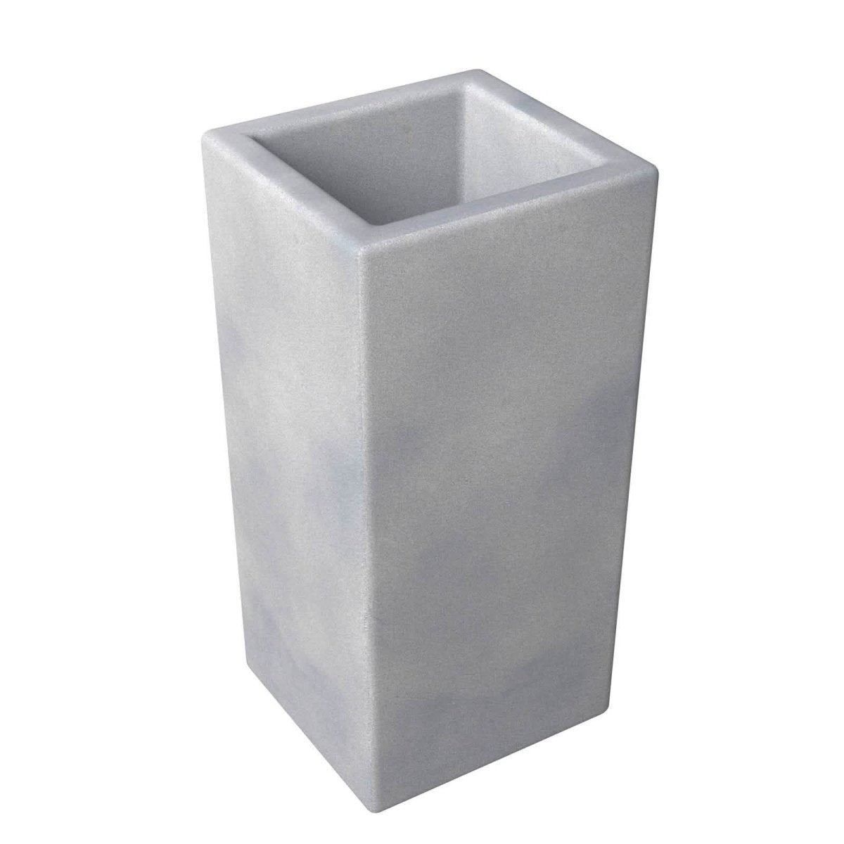 Terra Fiberstone and MGO Clay Planter, Mid - Century Modern Tall Square Planter Pot for Indoor and Outdoor