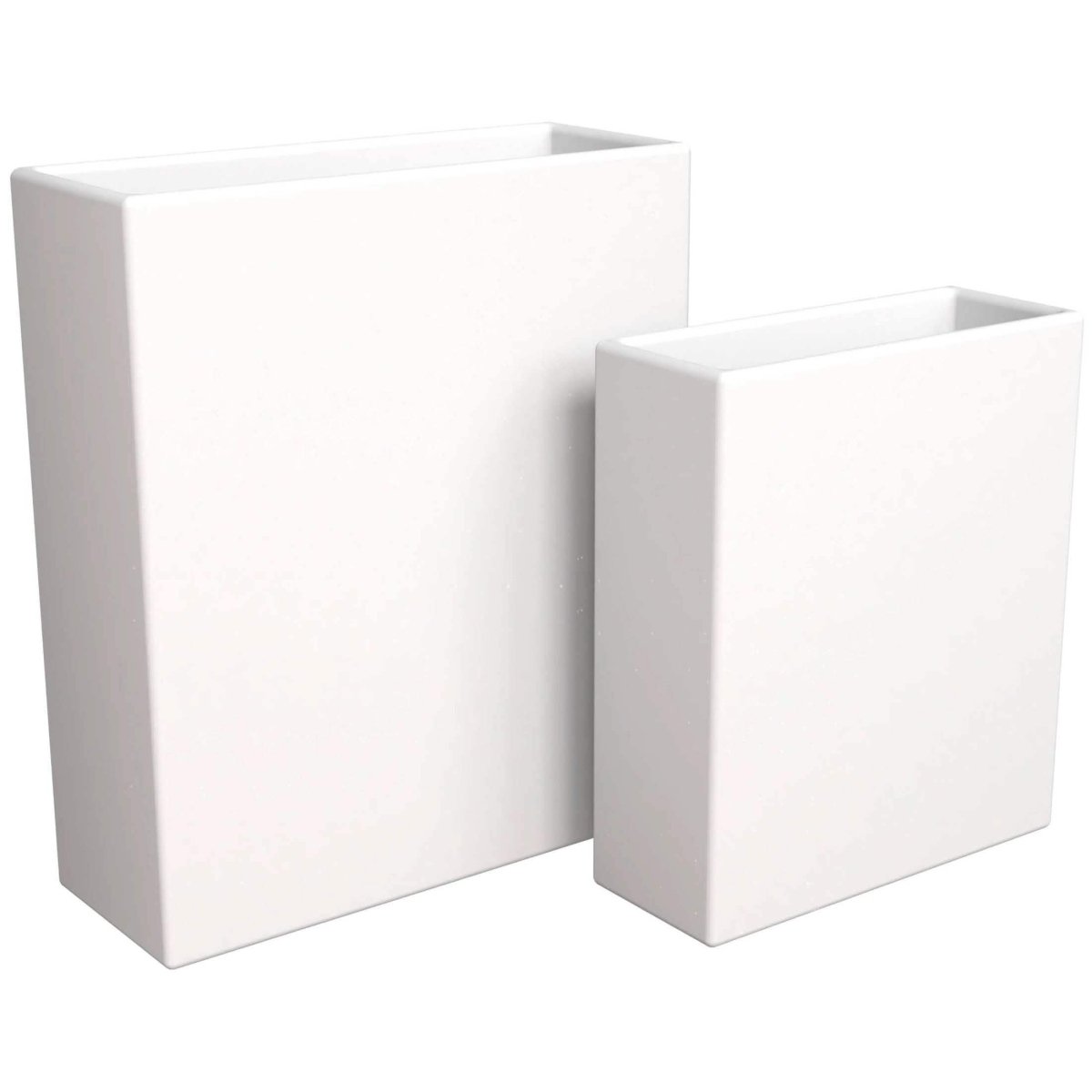 Thistle 2 - Piece Fiberstone and MGO Clay Planter Set, Mid - Century Modern Rectangular Planter for Indoor and Outdoor