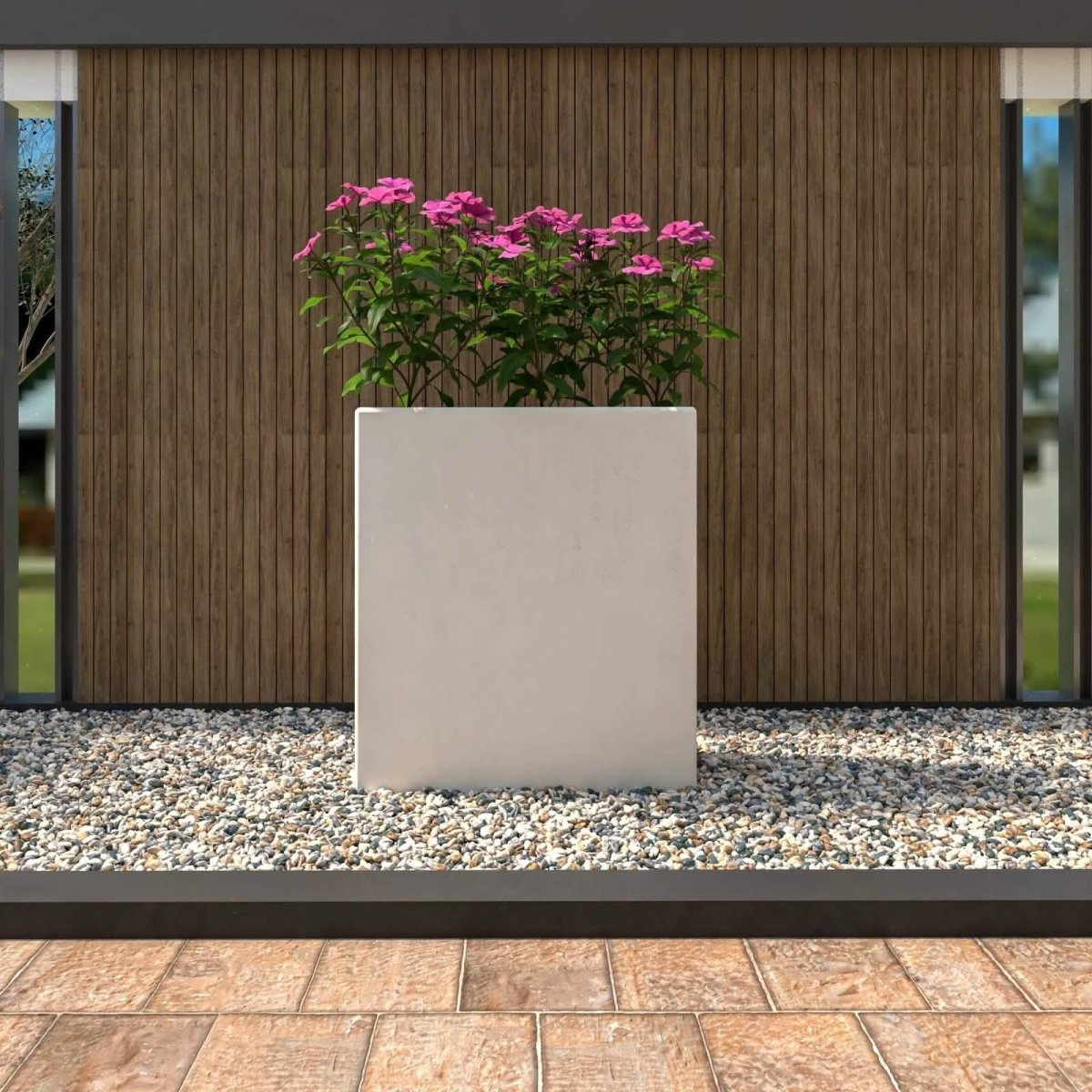 Thistle Fiberstone and MGO Clay Modern Rectangular Planter for Indoor and Outdoor