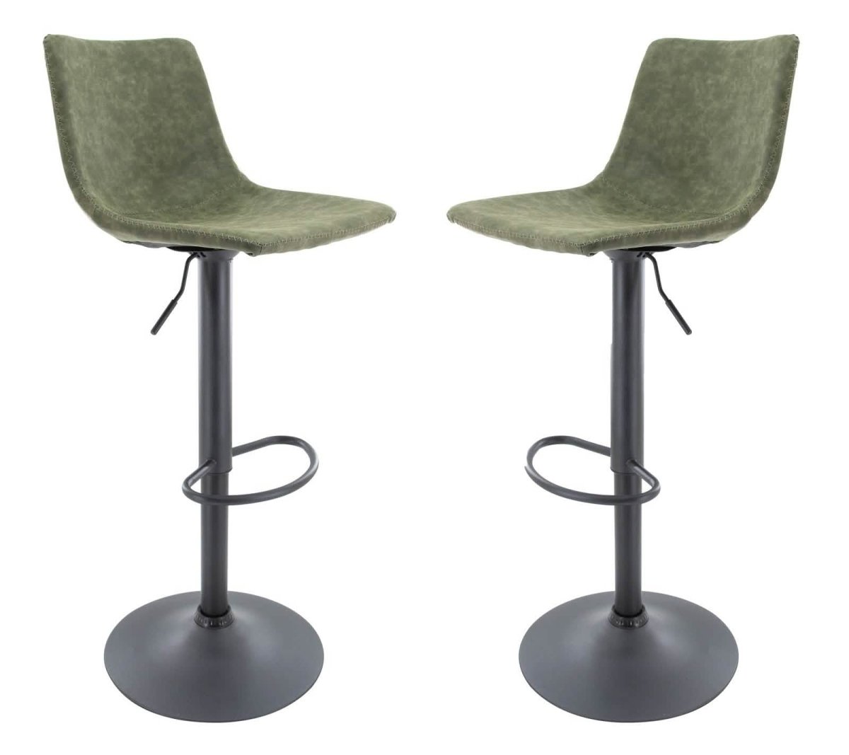 Tilbury Modem Adjustable Bar Stool With Footrest & 360 - Degree Swivel Set of 2