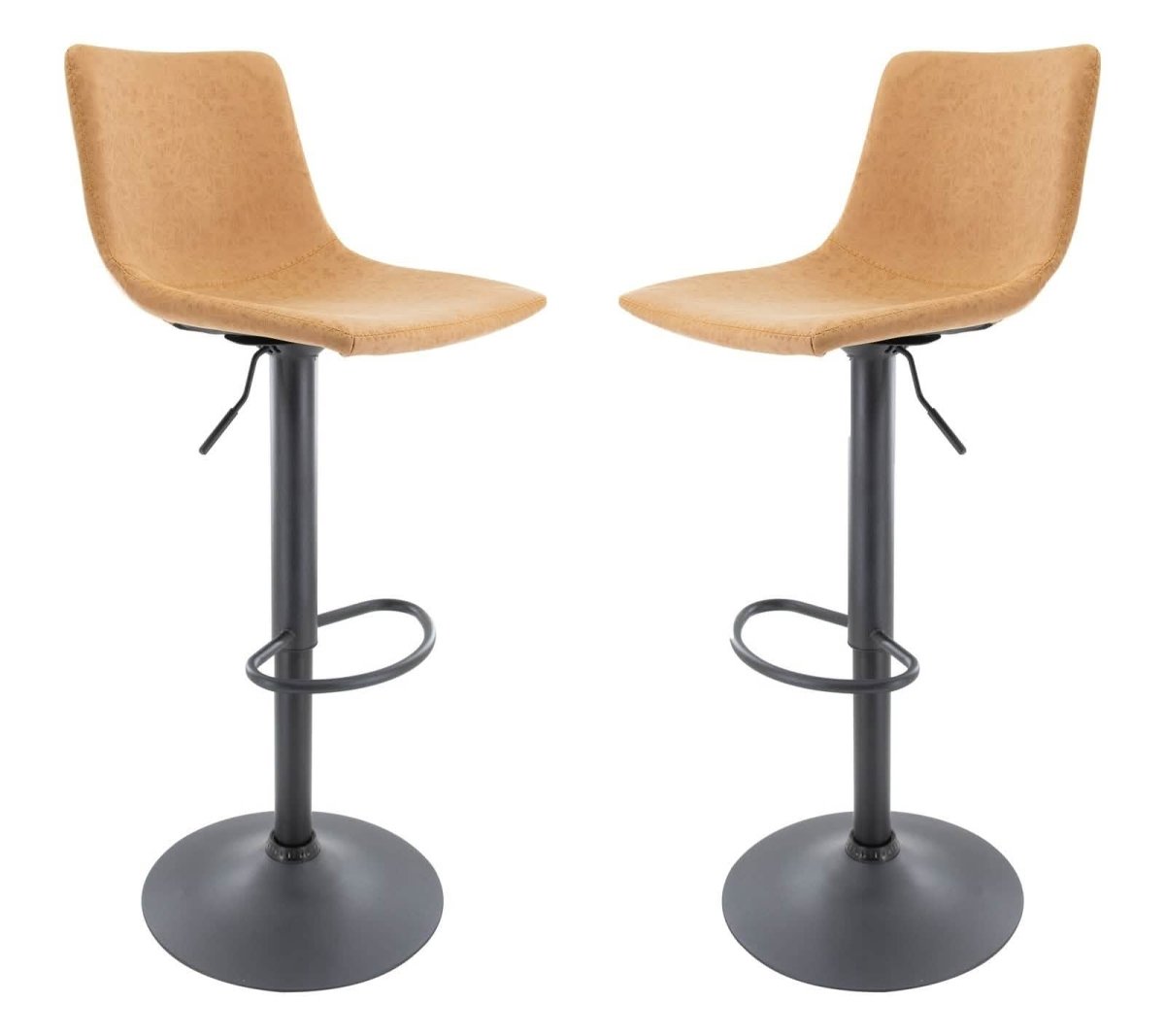 Tilbury Modem Adjustable Bar Stool With Footrest & 360 - Degree Swivel Set of 2