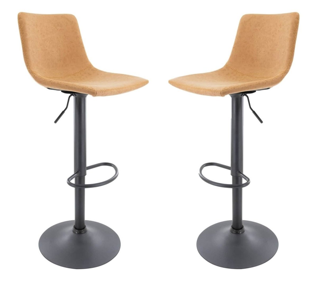 Tilbury Modem Adjustable Bar Stool With Footrest & 360 - Degree Swivel Set of 2
