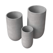 Topiary 3 - Piece Modern Fiberstone: Cylinder Planter Pot Set for Indoor and Oudoor
