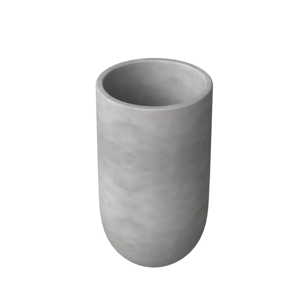 Topiary Mid - Century Modern Cylinder Planter: Fiberstone and MgO Clay Planter Pot in Dark Grey